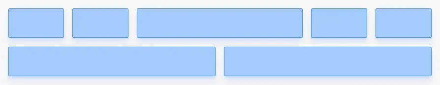 Quebrar linha com Flexbox: quebrando a linha em outro lugar no exemplo.
