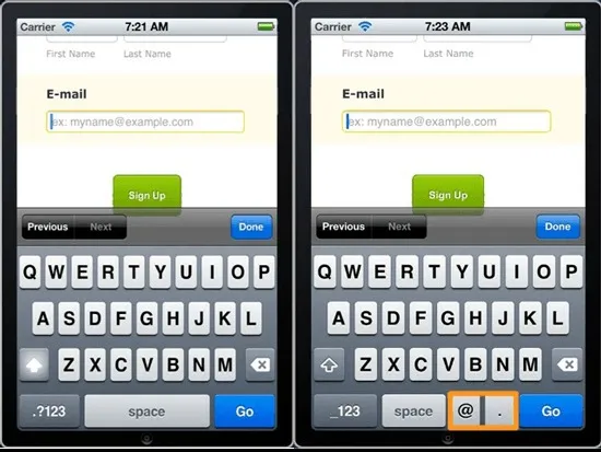 HTML5 input type email