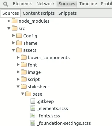 Parte da estrutura do diretório adicionado ao workspace.