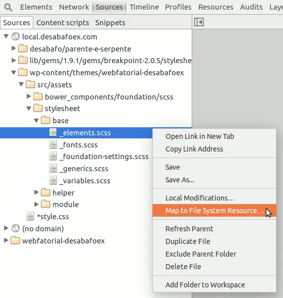 Mapeando recurso do sistema de arquivos.