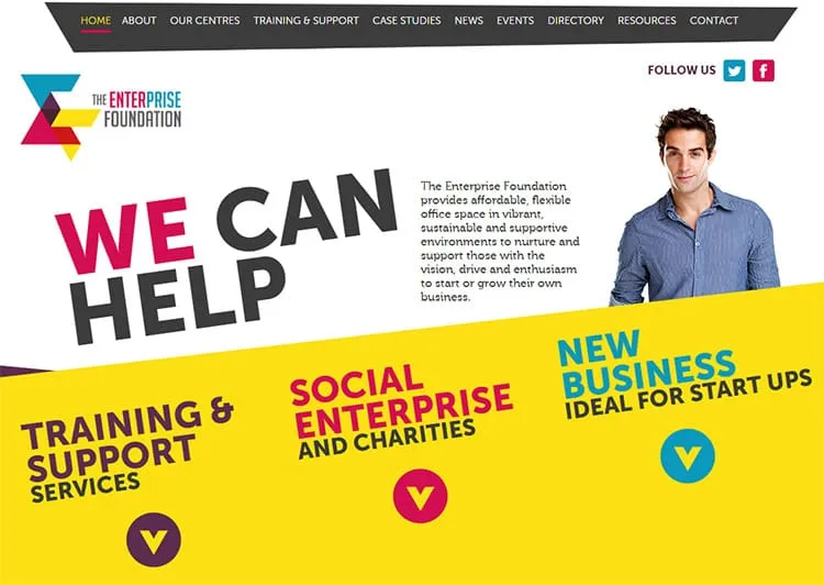 Exemplos de site usando slanted shapes (formas diagonais)